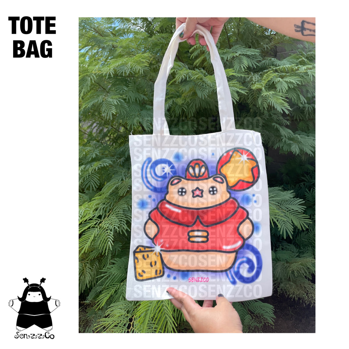 Jumping Mouse Tote Bag | Canvas Tote Bag