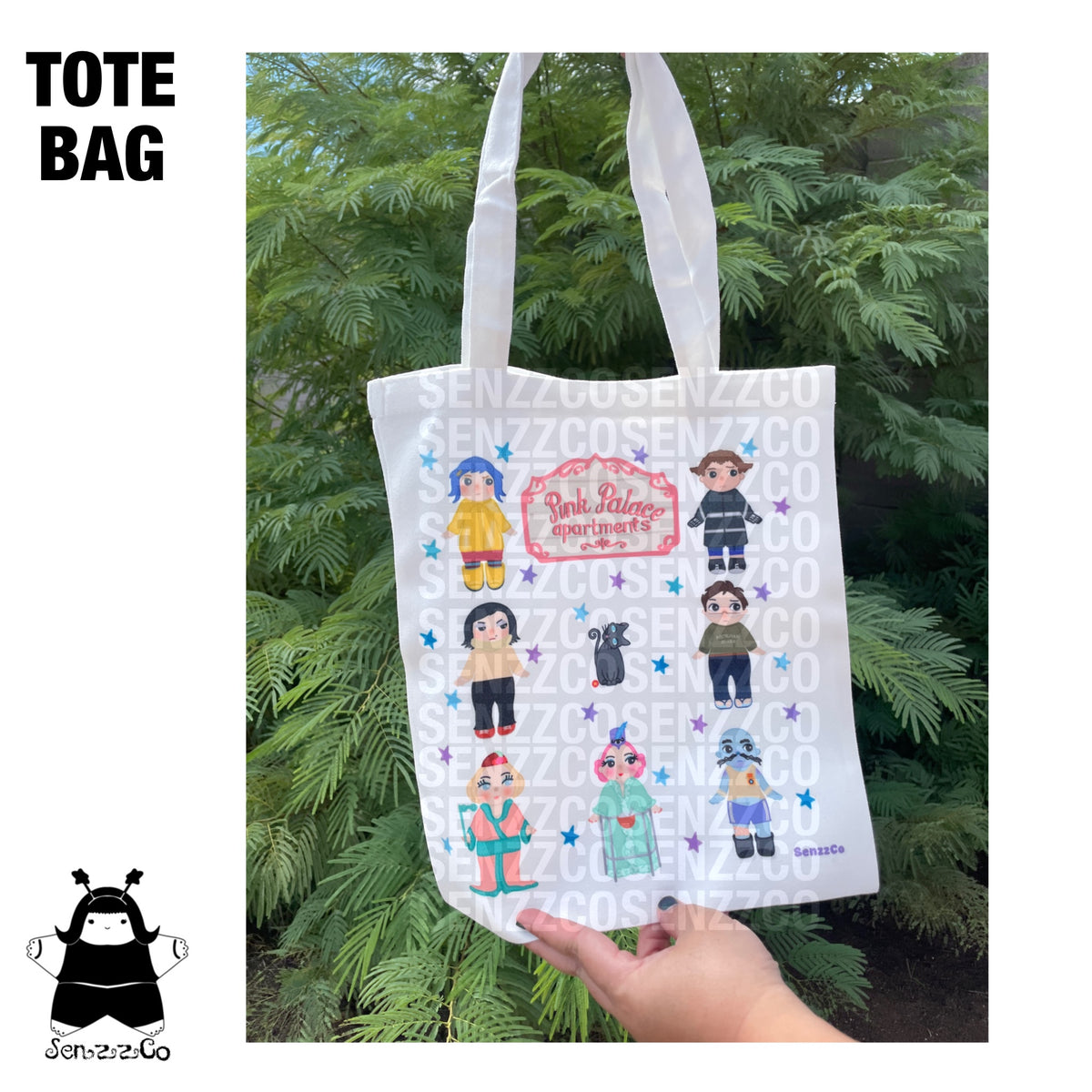 Pink Palace Characters Tote Bag | Canvas Tote Bag