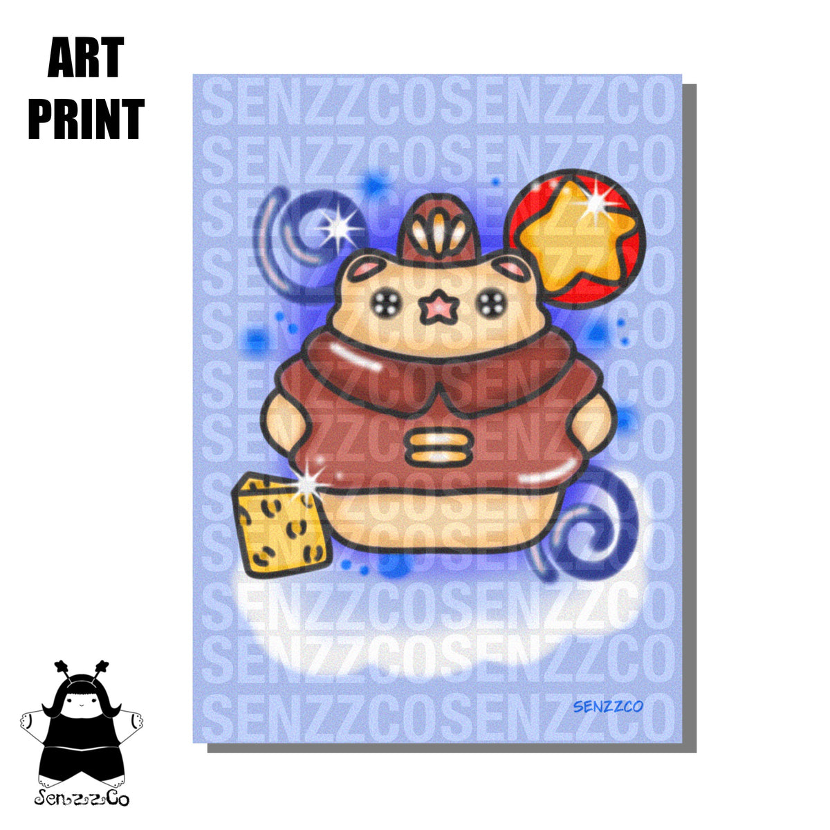 Jumping Circus Mouse | Art Print