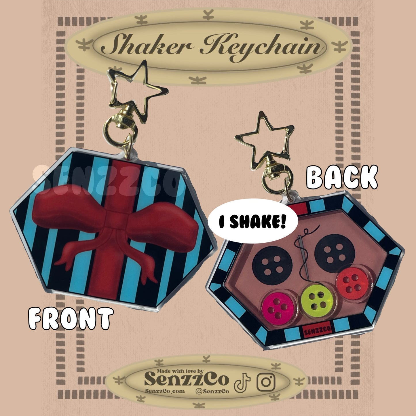 Button Box | Shaker Keychain | Twitchy Witchy Inspired Keychain