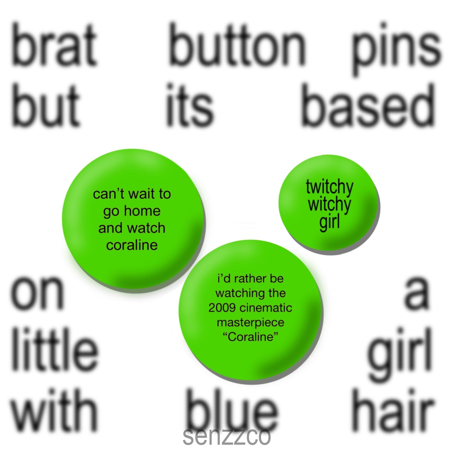 twitchy witchy brat button pins