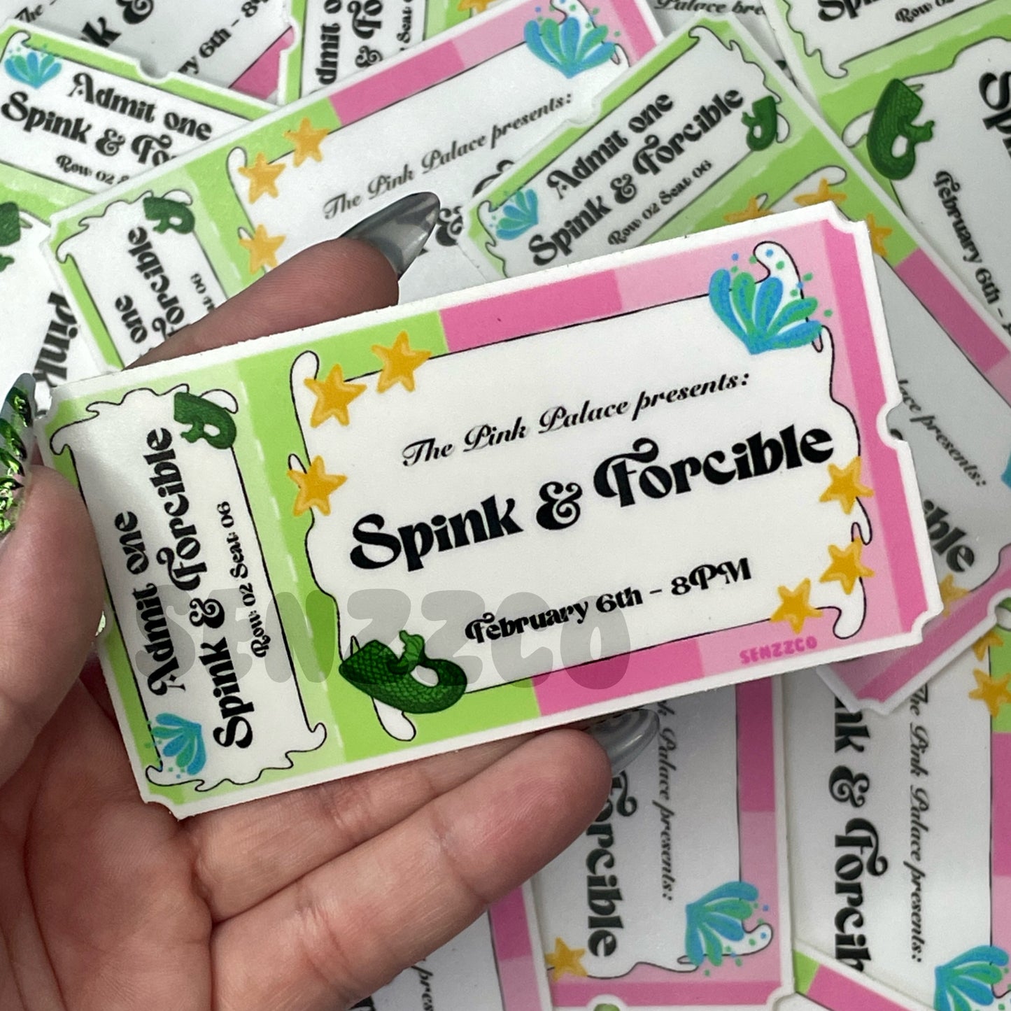 Miss Spink and Forcible Ticket | Vinyl Sticker | Twitchy Witchy Inspired Sticker