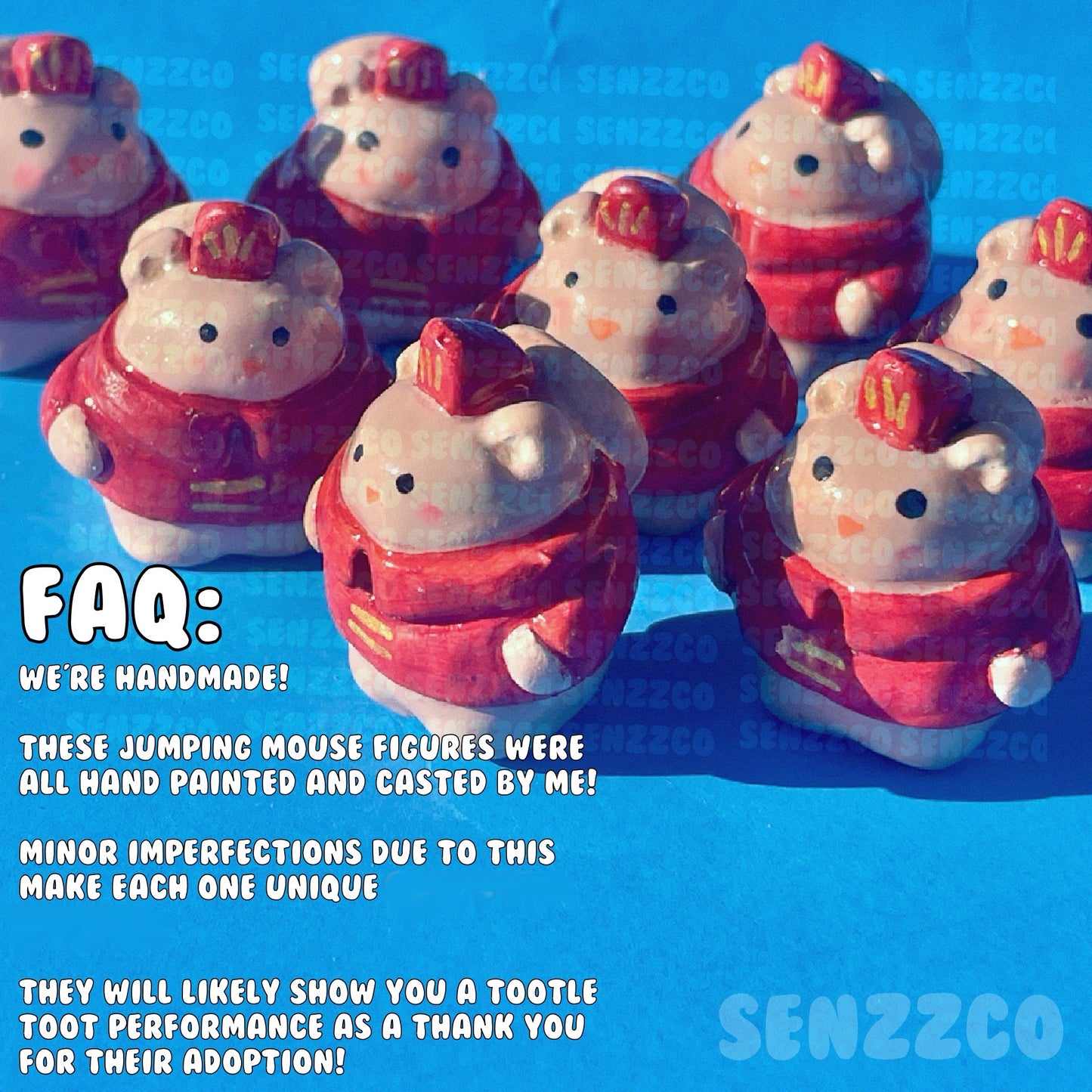 Twitchy Witchy Jumping Mouse | Mini Ceramic Figure | Handmade Home Decor