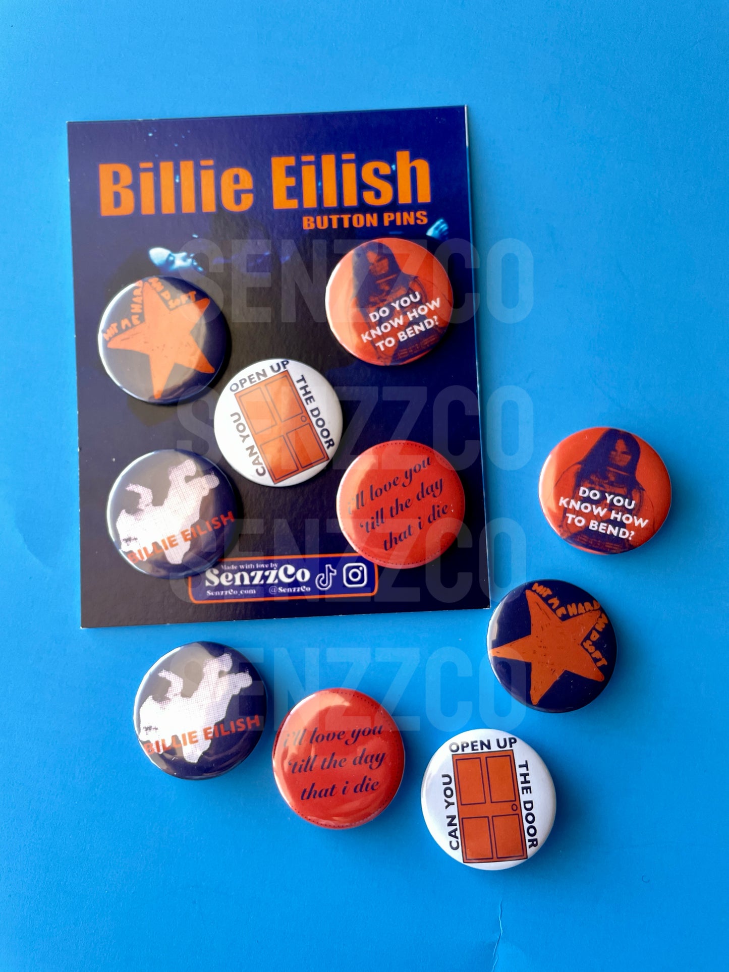 HMHAS Inspired Button Pins - Billie Eilish Button Pins - HMHAS Merch