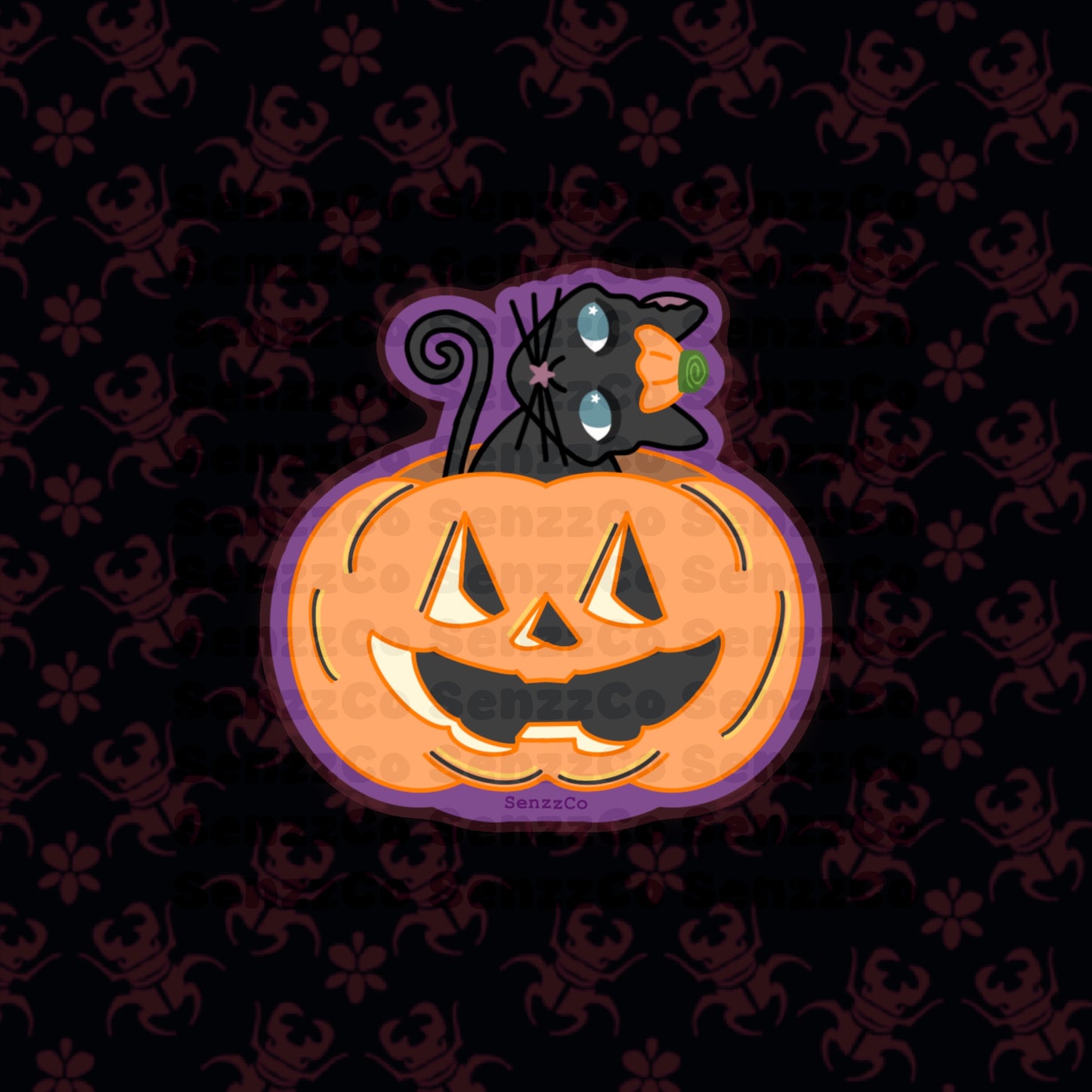 Pumpkin Cat | Vinyl Sticker | Twitchy Witchy Girl Inspired Sticker