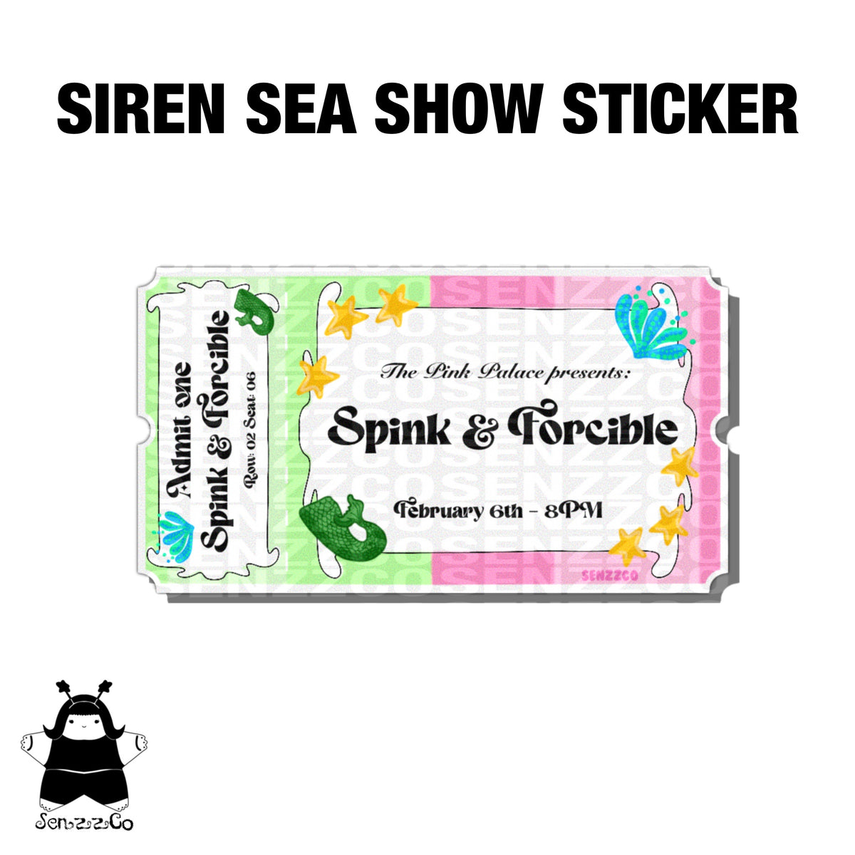 Miss Spink and Forcible Ticket | Vinyl Sticker | Twitchy Witchy Inspired Sticker