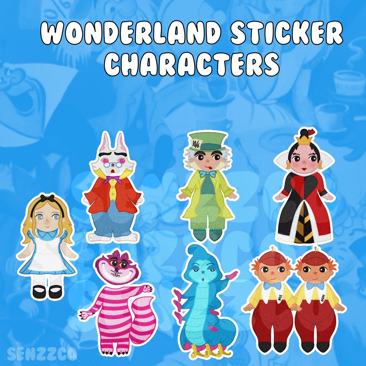 Wonderland Character Stickers | Vinyl Sticker | Alice in Wonderland Inspired Sticker
