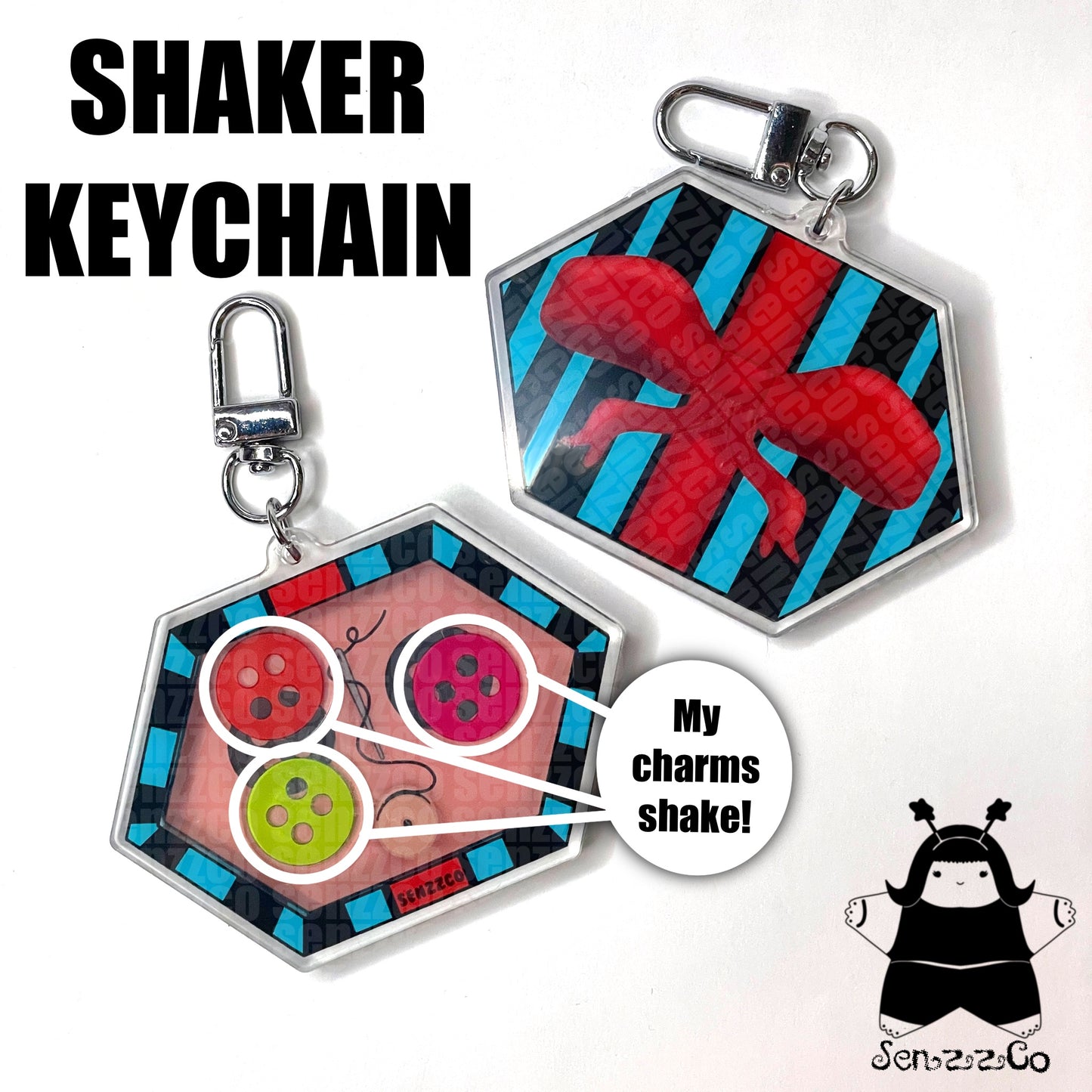 Button Box | Shaker Keychain | Twitchy Witchy Inspired Keychain
