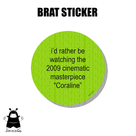 Brat Cinematic Masterpiece | Vinyl Sticker | Twitchy Witchy Inspired Sticker