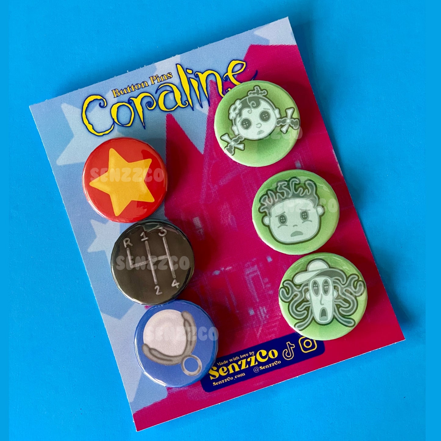 Coraline Inspired Button Pins