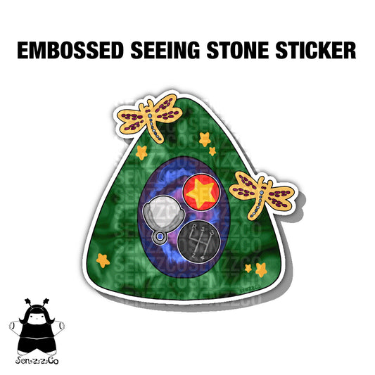 Ghost Eyes Stone | Vinyl Embossed Sticker | Twitchy Witchy Inspired Sticker