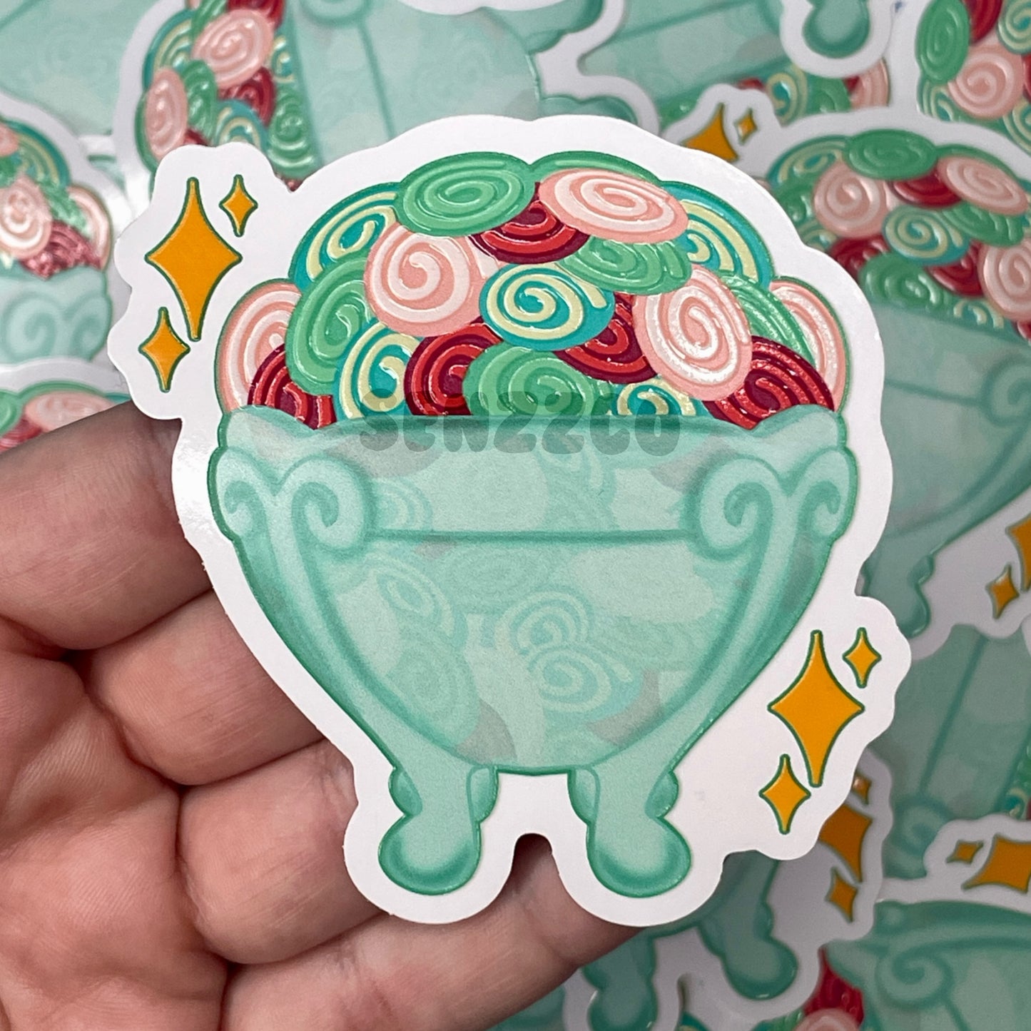 Taffy Bowl | Vinyl Embossed Sticker | Coraline Inspired Sticker