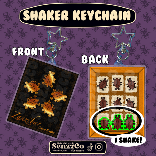 Zanzibar Cocoa Beetles | Shaker Keychain | Twitchy Witchy Inspired Keychain