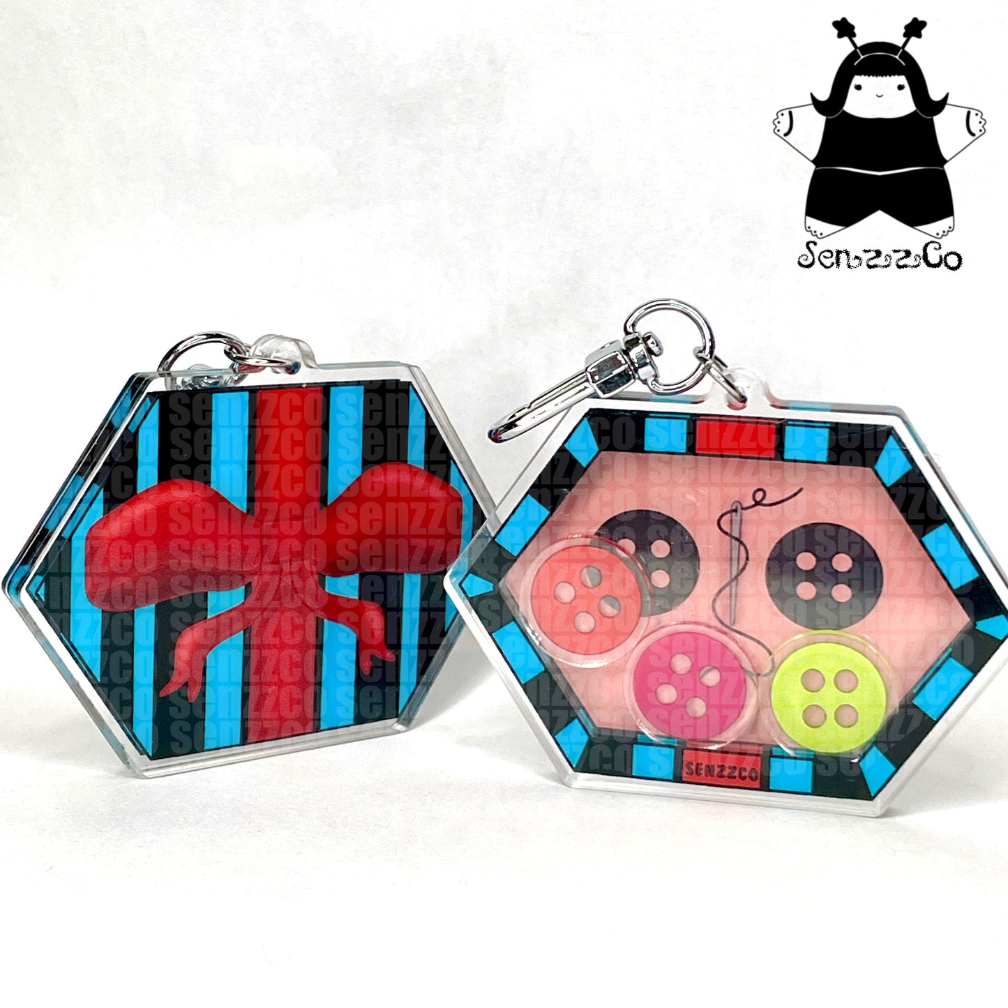 Button Box | Shaker Keychain | Twitchy Witchy Inspired Keychain