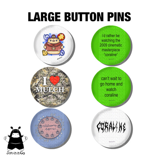 Large Twitchy Witchy Inspired Button Pins