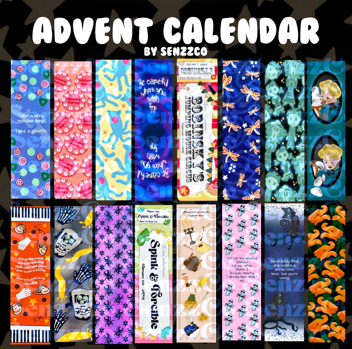 2024 Coraline Inspired Bookmark Advent Calendar