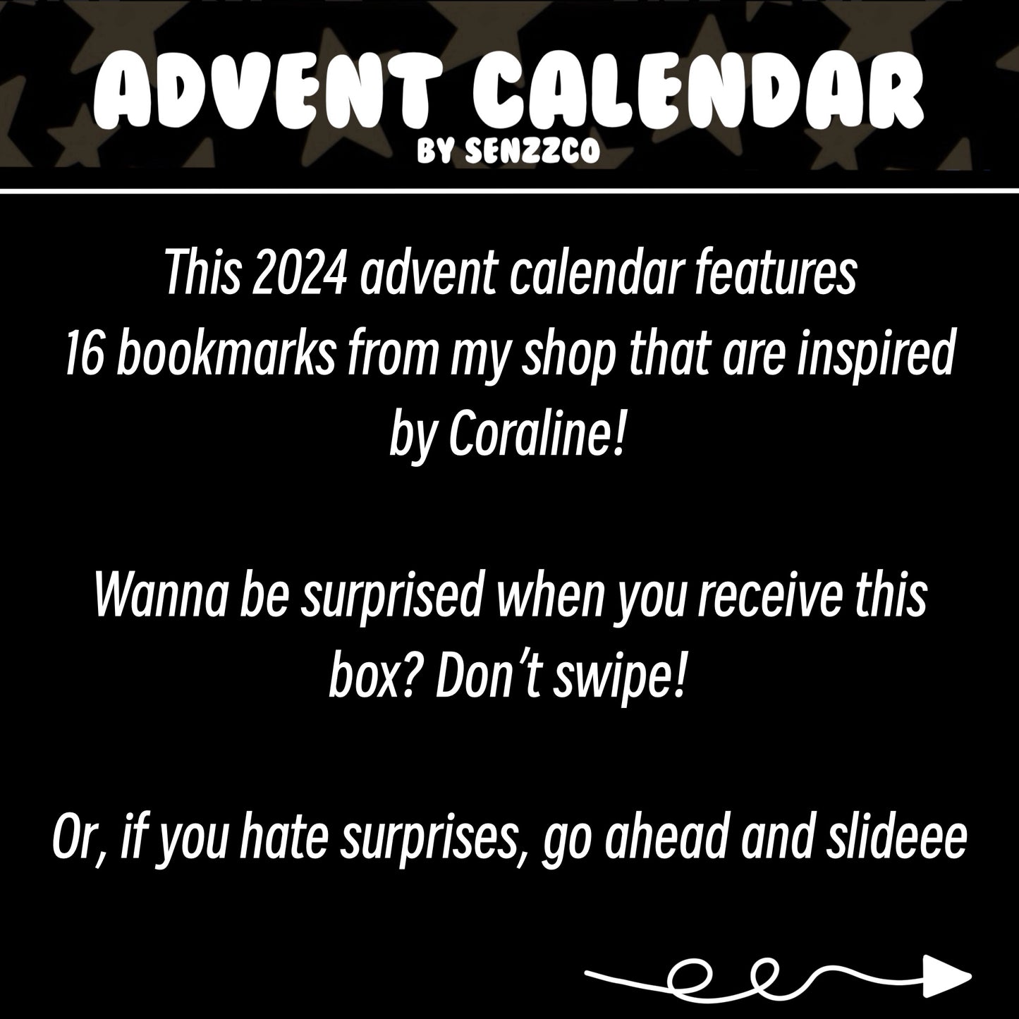 2024 Coraline Inspired Bookmark Advent Calendar