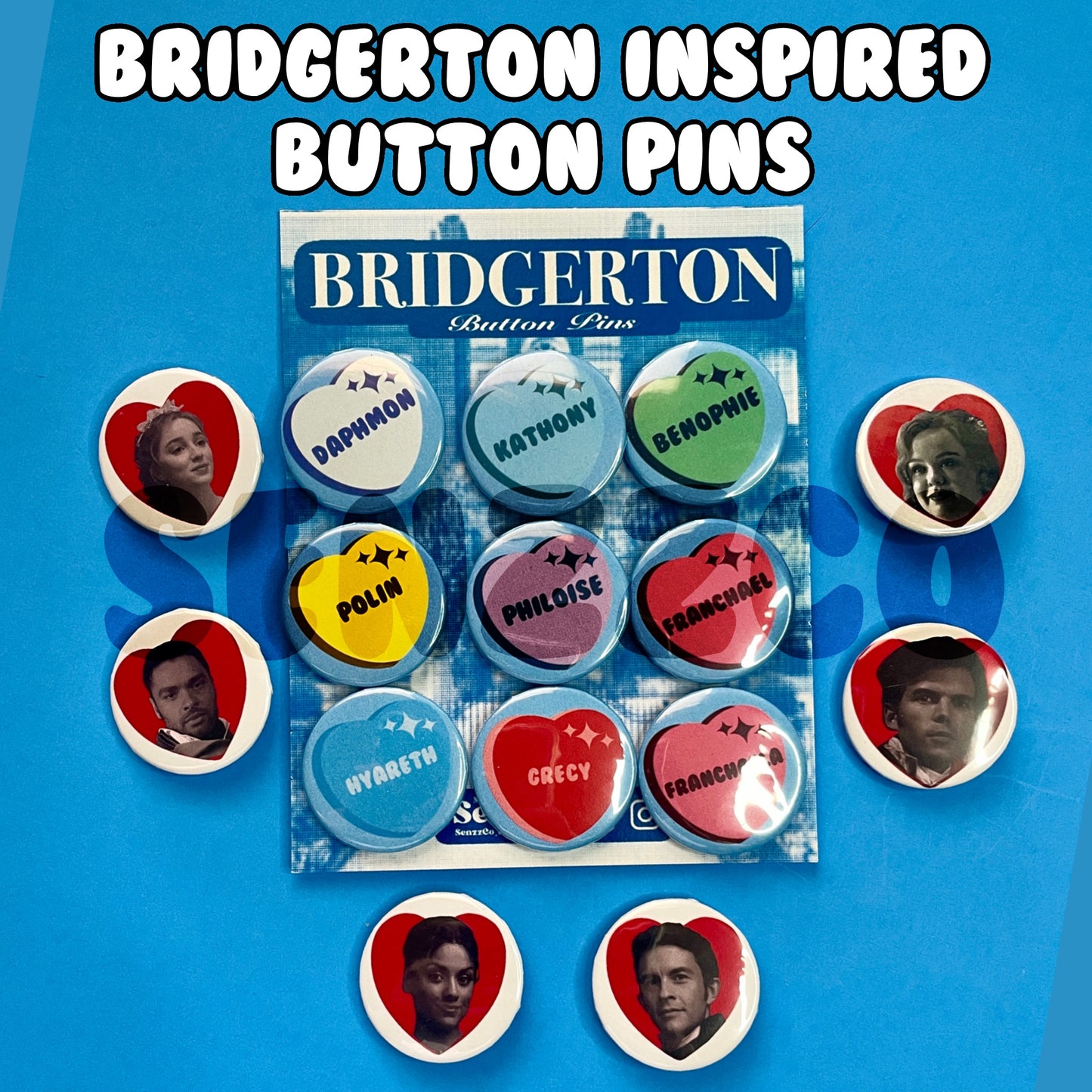 Bridgerton Inspired Button Pins