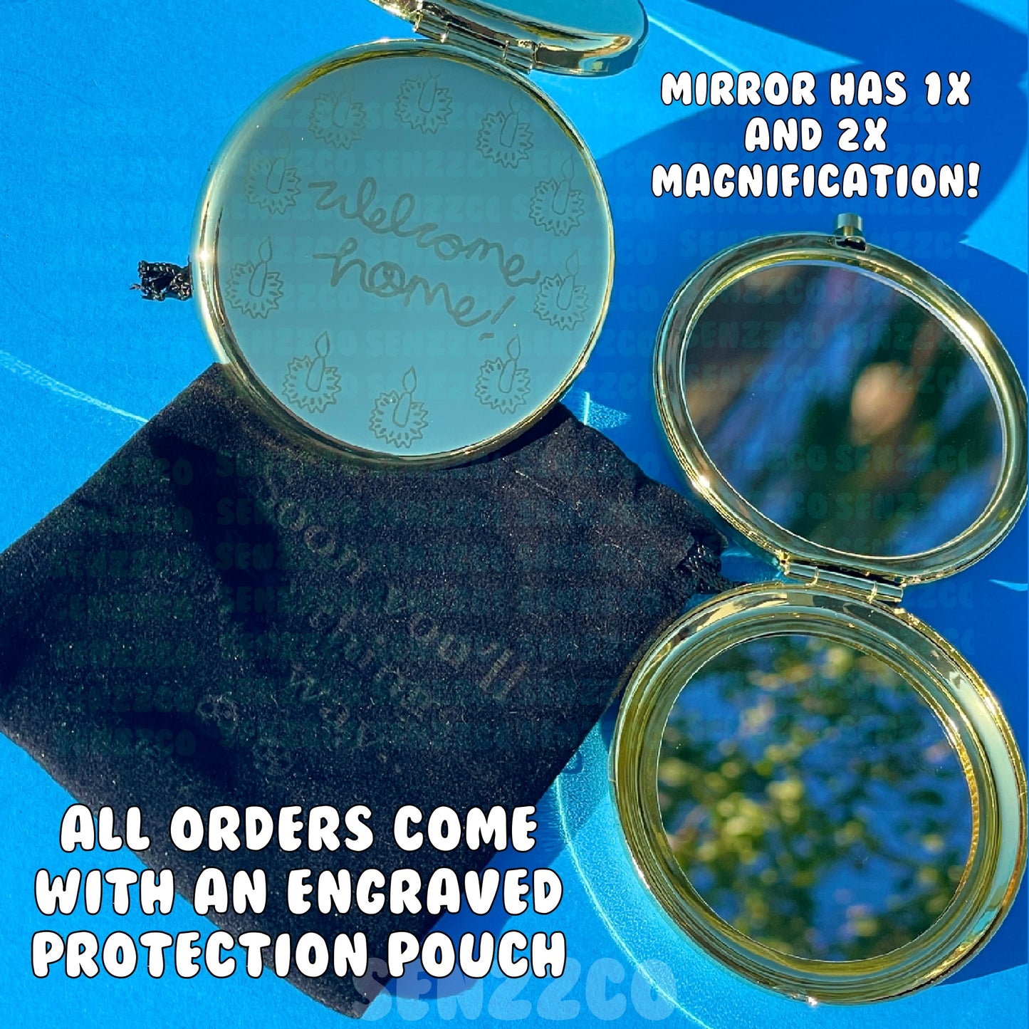 Twitchy Witchy Welcome Home Engraved Mirror